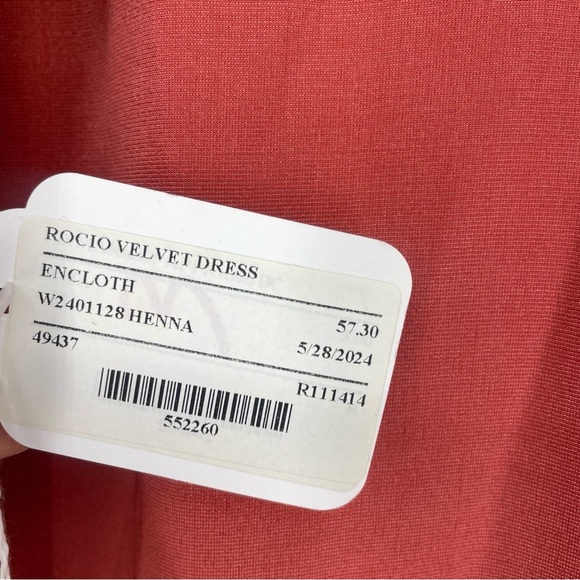 Sundance Rocio velvet dress henna  fall - Picture 7 of 7